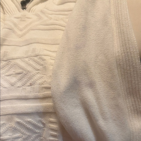Men's White Zip-Up Sweater - Picture 6 of 6